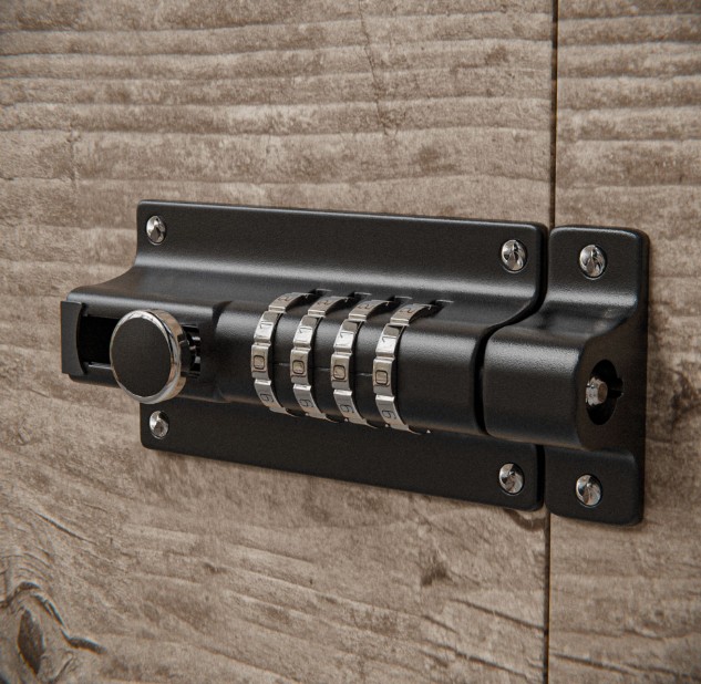 Deurgrendel met cijferslot Mod. 990 zwart - Afbeelding 3