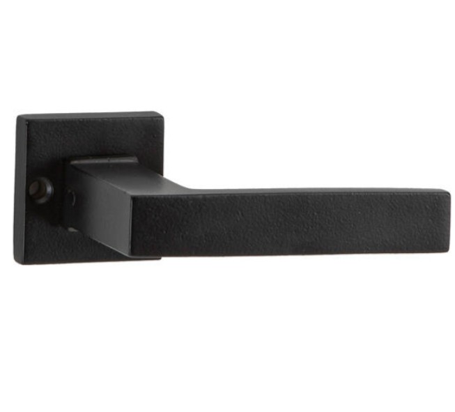 Enkele deurklink Jolie Verve L-model op vierkant rozet zwart