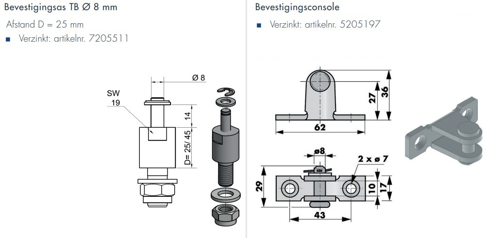 Dictator deuropeningsbegrenzer 150 kg, 120 ° bevestigingsset 4 met vastzetting - Afbeelding 3