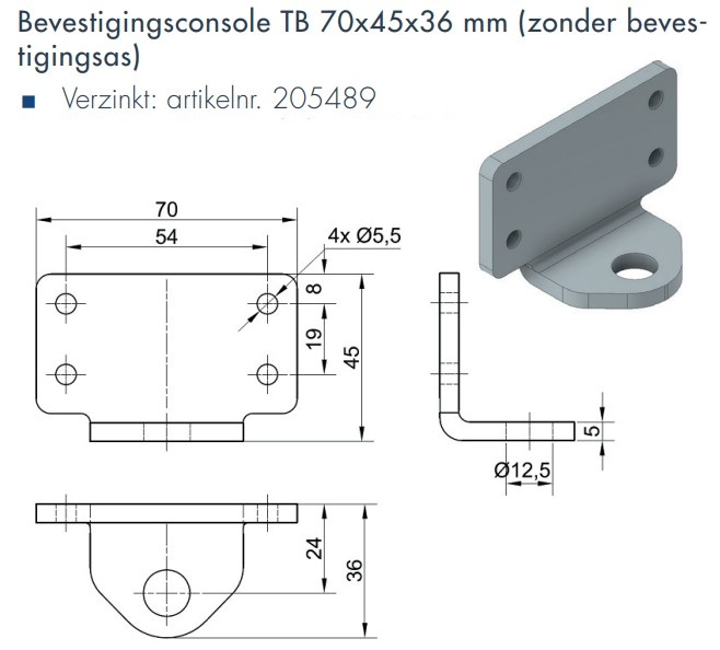 Dictator deuropeningsbegrenzer 50 kg, 120 ° bevestigingsset 4 met vastzetting - Afbeelding 2