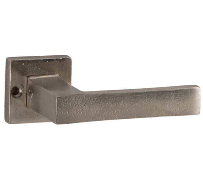 Enkele deurklink Jolie Verve L-model op vierkant rozet oud zilver
