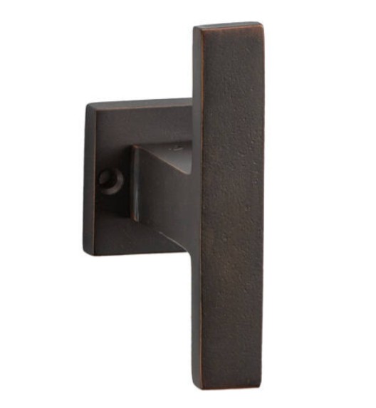 Enkele deurklink Jolie Verve T-model op vierkant rozet antiek brons