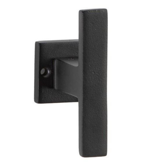 Enkele deurklink Jolie Verve T-model op vierkant rozet zwart