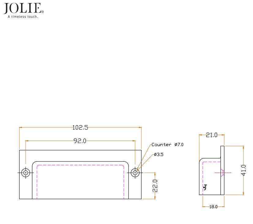 Komgreep Jolie Brute oud zilver - Afbeelding 2