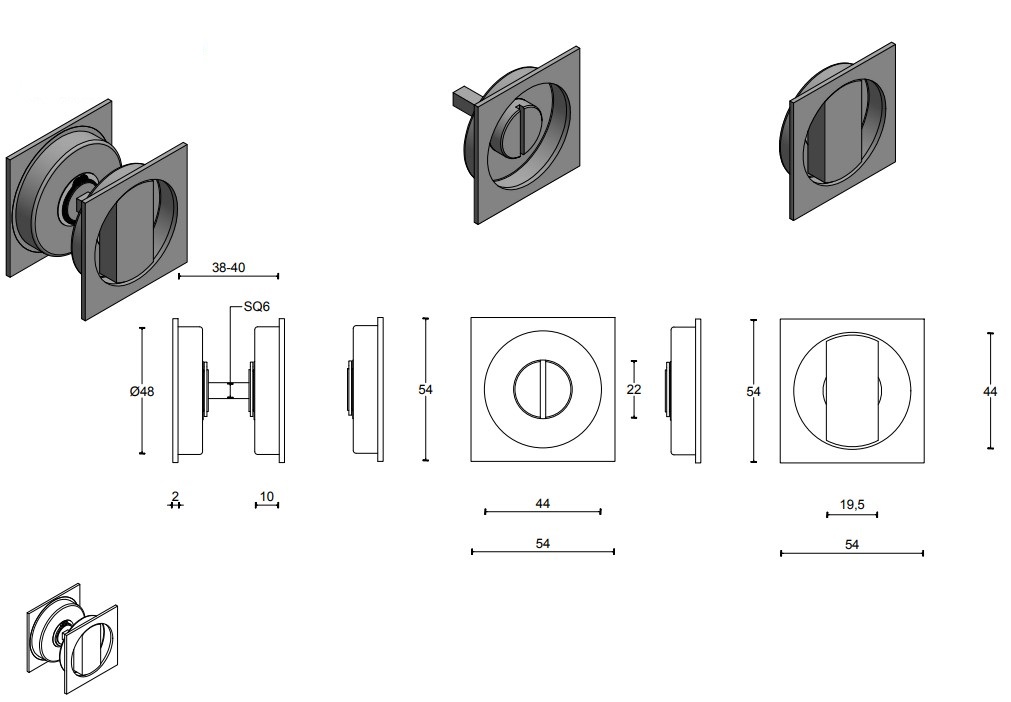 Set inbouwkommen inclusief toiletsluiting TIMELESS LSQ54S PVD mat zwart - Afbeelding 2