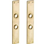 Set van twee langschilden Bauhaus WC638 messing antiek
