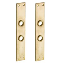 Set van twee langschilden Bauhaus WC638 messing antiek