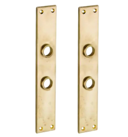 Set van twee langschilden Bauhaus WC638 messing antiek