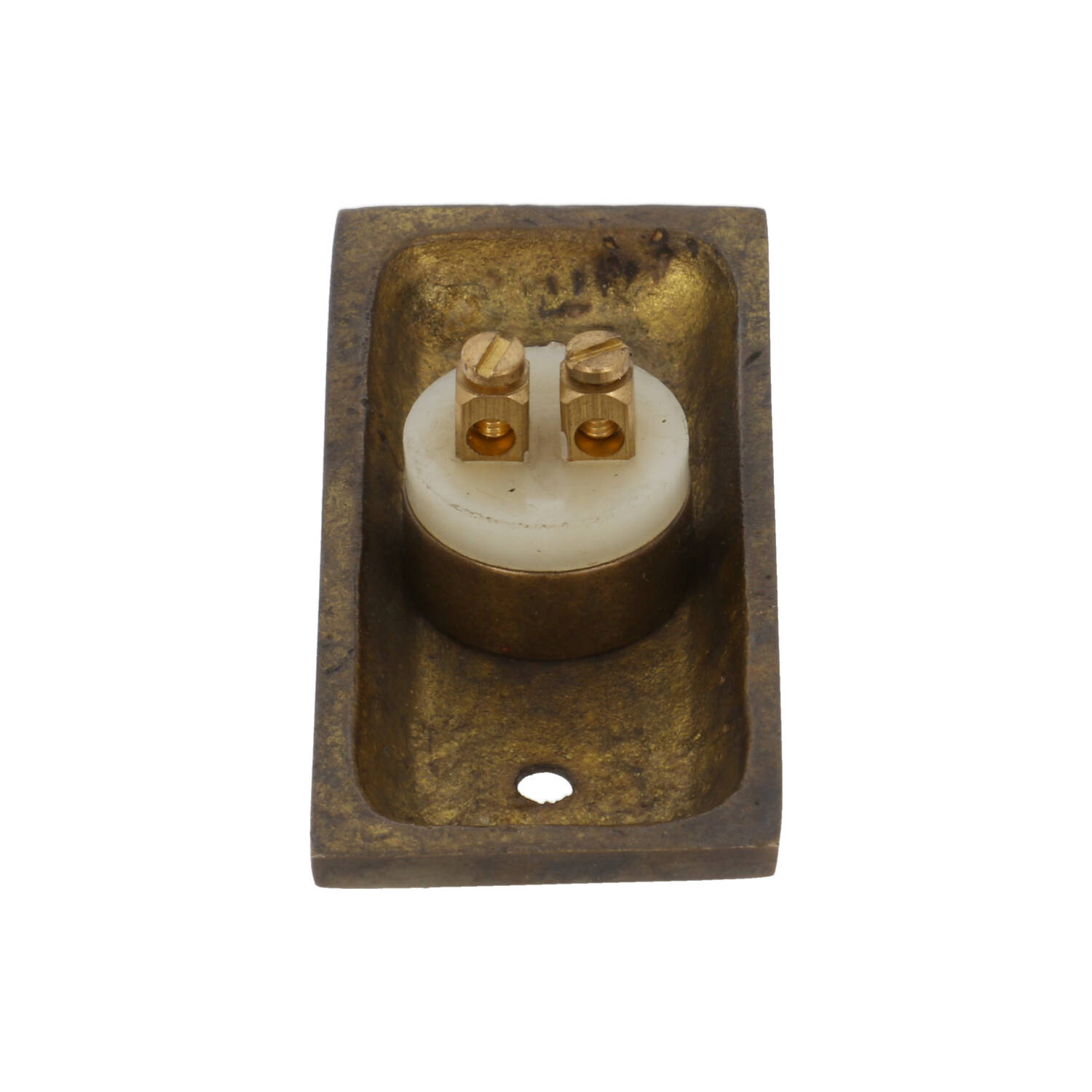 Beldrukker rechthoekig messing antiek - Afbeelding 2