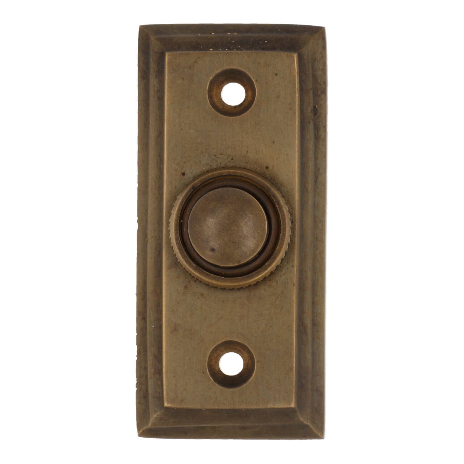 Beldrukker rechthoekig messing antiek