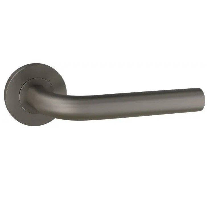 Deurklink Leona op rond rozet PVD antraciet