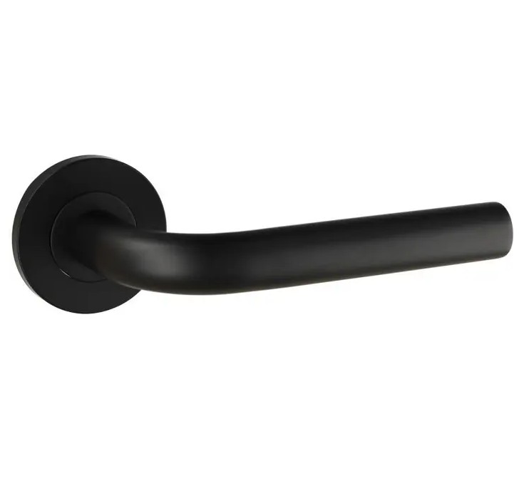 Deurklink Leona op rond rozet PVD zwart