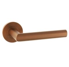 Deurklink Tavira op rond rozet PVD brons