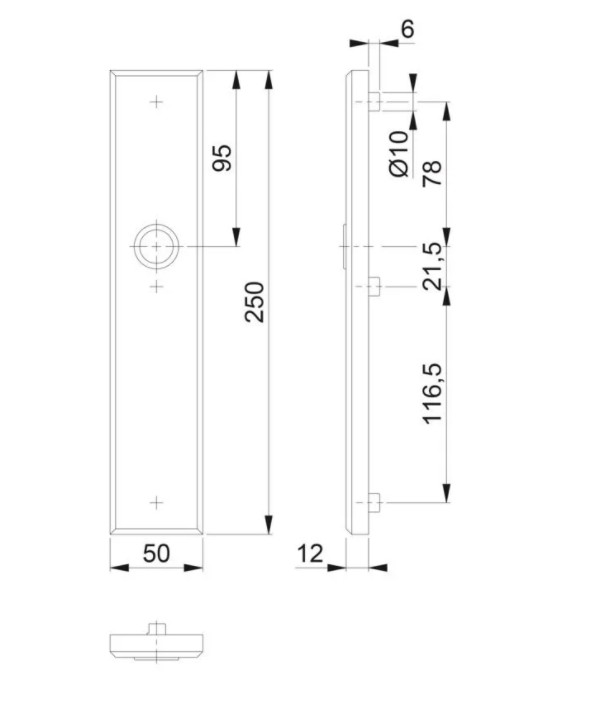 Hoppe schild Buitenzijde Blind SKG3 aluminium F1 - Afbeelding 2