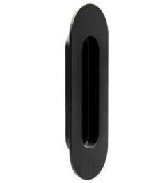 Inbouw schuifdeurkom ovaal 120x40 mm mat zwart