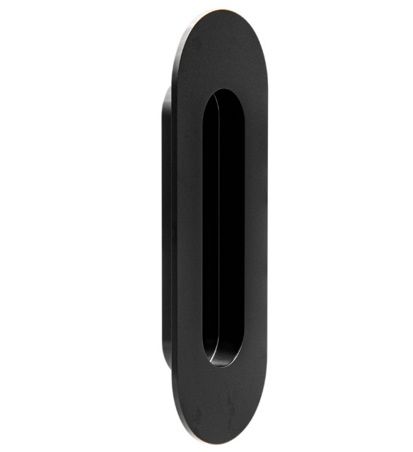 Inbouw schuifdeurkom ovaal 120x40 mm mat zwart