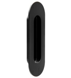 Inbouw schuifdeurkom ovaal 150x50 mm mat zwart