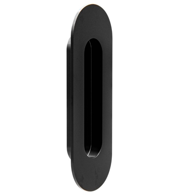Inbouw schuifdeurkom ovaal 150x50 mm mat zwart