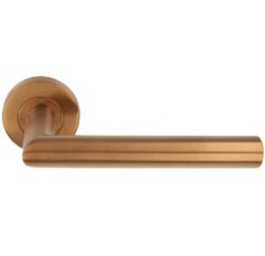 ODShop deurklink Modern haaks op rond rozet PVD brons