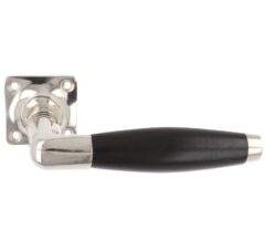 ODShop deurklink Ton met vierkant rozet nikkel glansebbenhout