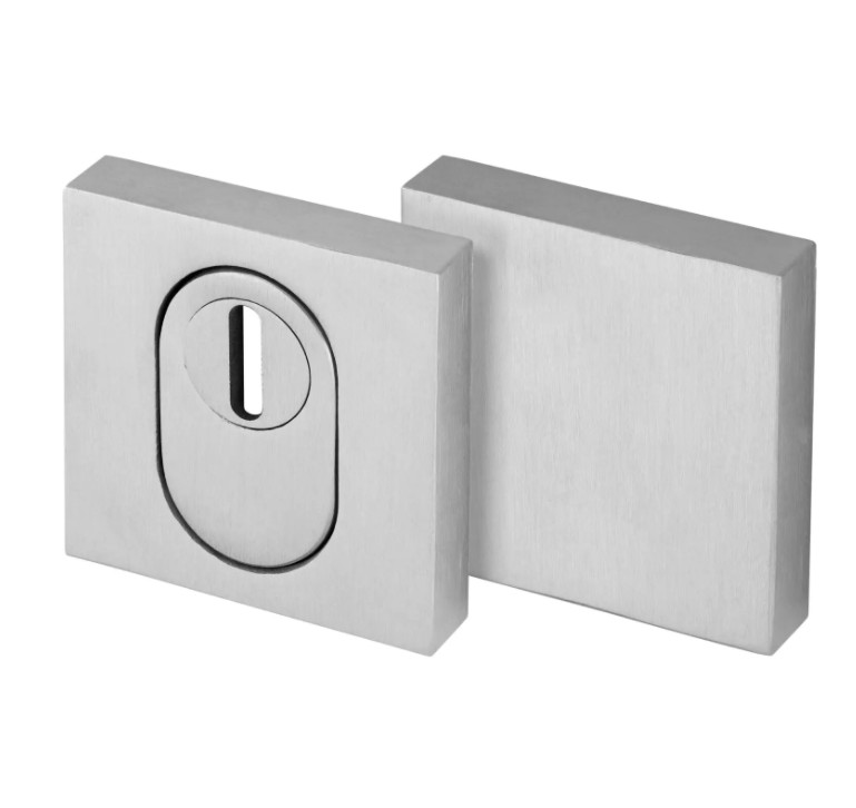 SKG3 Quattro veiligheidsrozet vierkant met kerntrekbeveiligingblind rvs mat