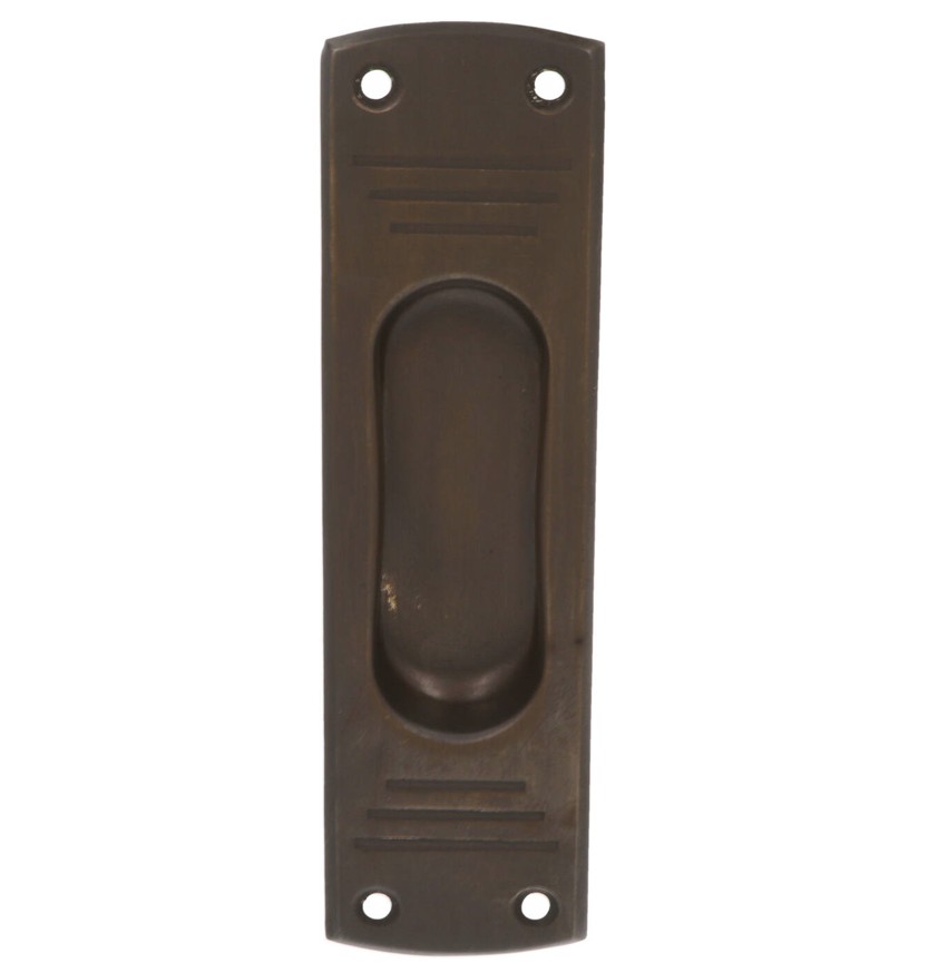 Schuifdeurkom 145x40 mm messing antiek