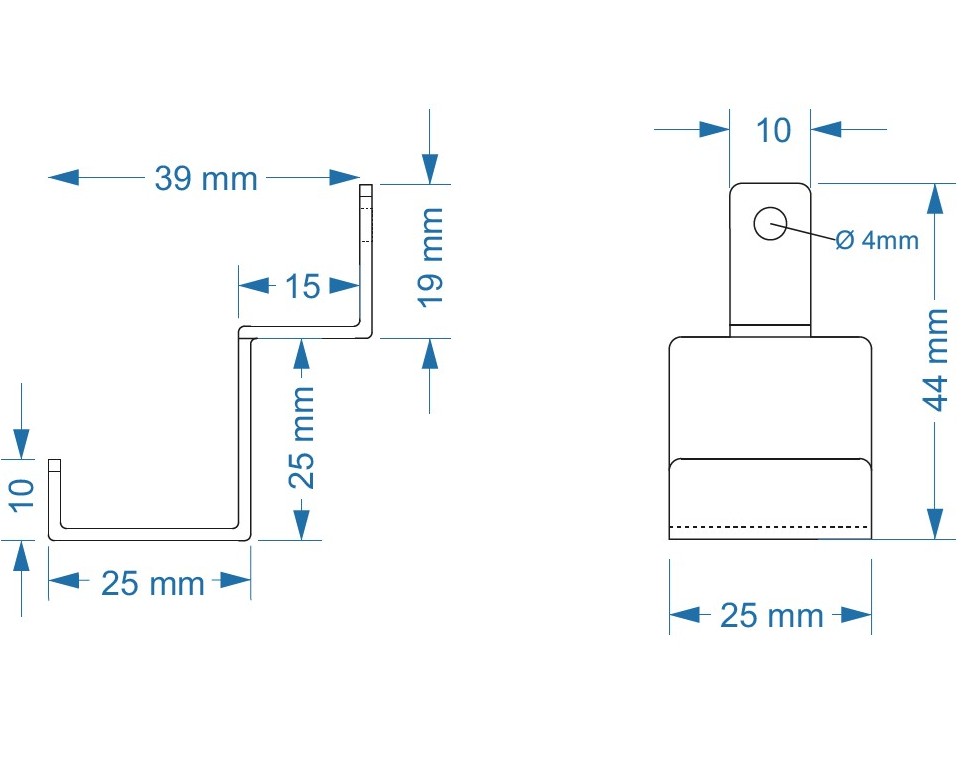 Set van 2 zwarte haken voor akoestische panelen - Afbeelding 2