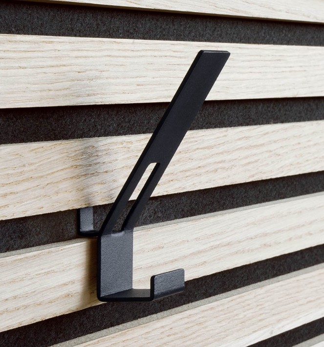 Set van 2 zwarte kapstokhaken voor akoestische panelen - Afbeelding 4