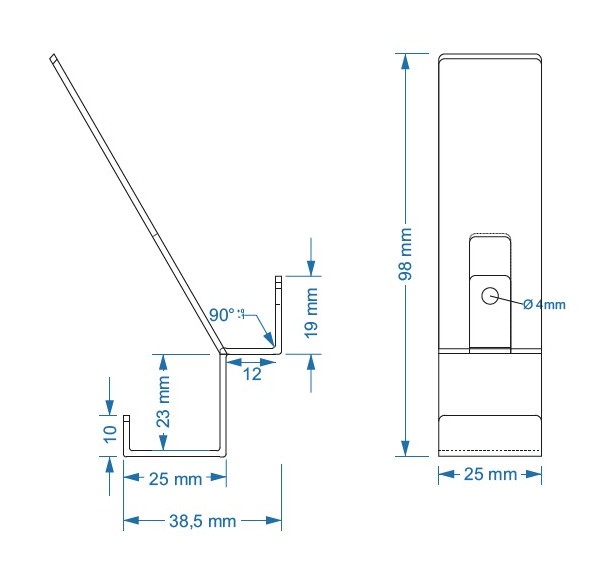 Set van 2 zwarte kapstokhaken voor akoestische panelen - Afbeelding 2