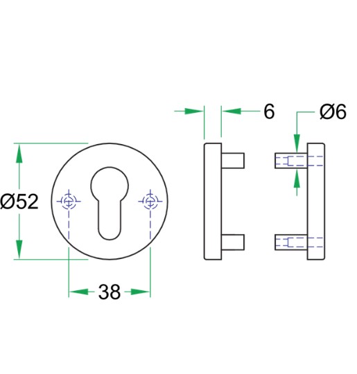 Set van twee pc-plaatjes ø52x6mm Permafix PVD goud - Afbeelding 2