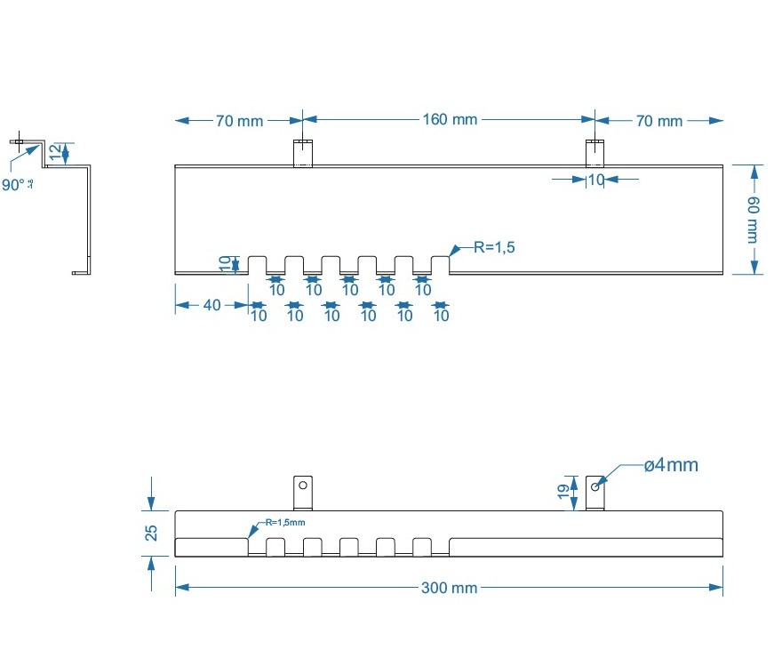 Zwarte wandplank met haakjes voor akoestisch paneel - Afbeelding 2