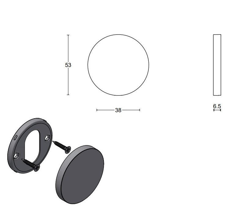 Blind plaatje ELEEZ ZHB53 PVD mat goud - Afbeelding 2