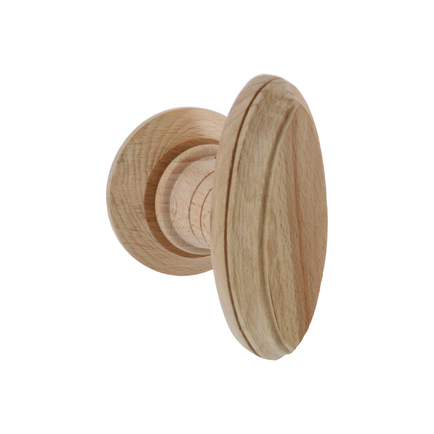 Deurknop beukenhout 82x35mm freesrand inclusief rozetten