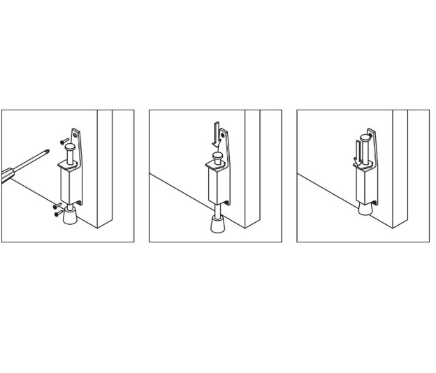 Deurvastzetter voetstift Mod. 10 120x25 mm nikkel mat - Afbeelding 3