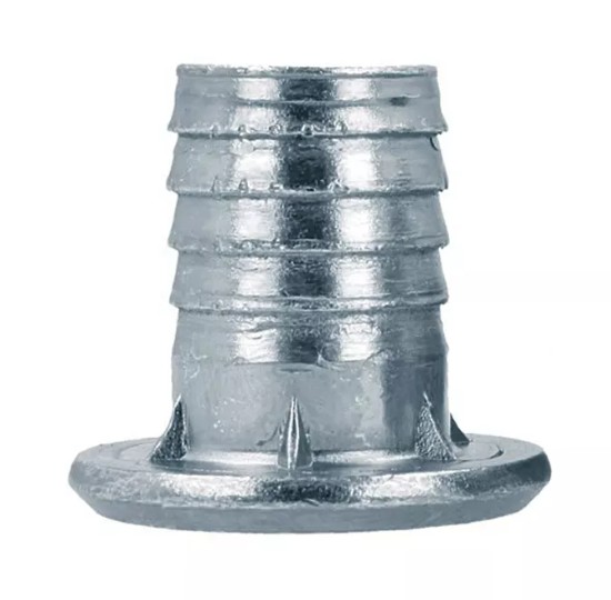 Inslagmoer geribbeld met kraag M10 staal - Afbeelding 3