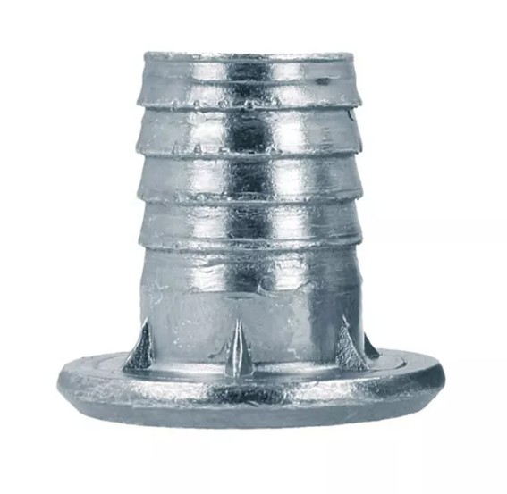 Inslagmoer geribbeld met kraag M8 staal - Afbeelding 3