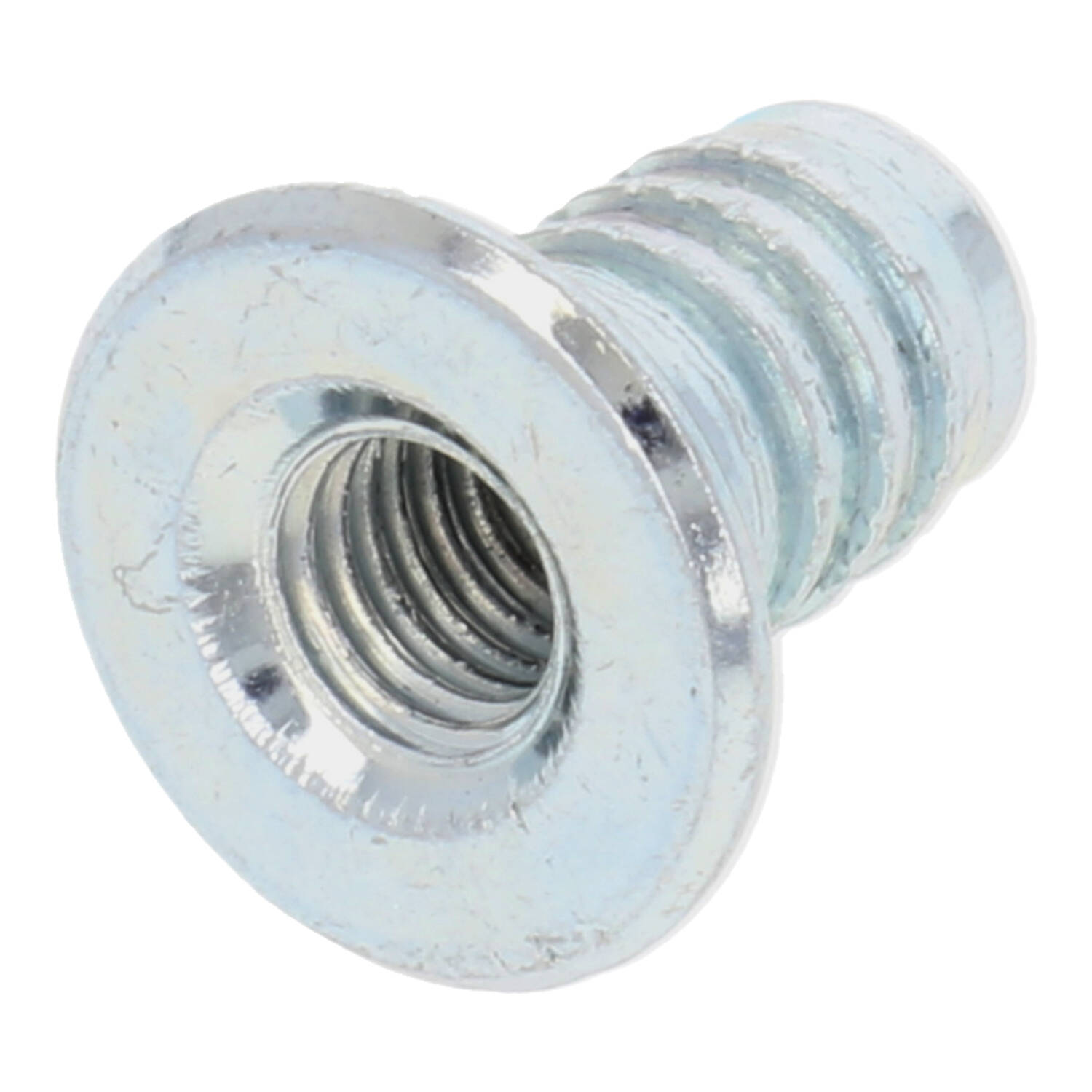 Inslagmoer geribbeld met kraag M8 staal