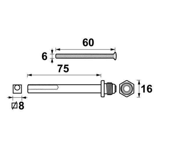 AXA verleng set deurdikte 44-53 mm - Afbeelding 2