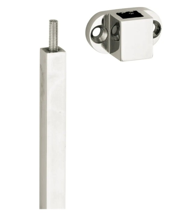 Verlengset ovaal voor espagnolet glans nikkel