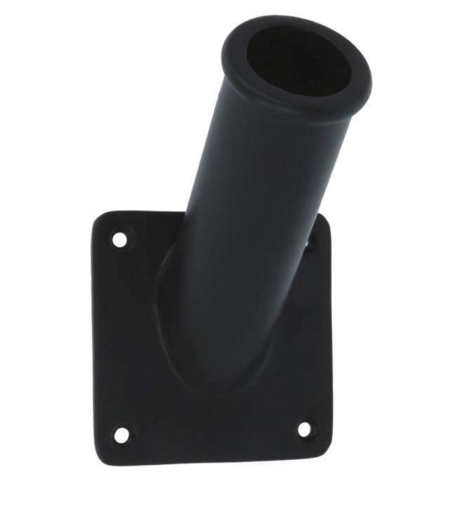 Vlaggenstokhouder met achterplaat aluminium zwart - Afbeelding 2