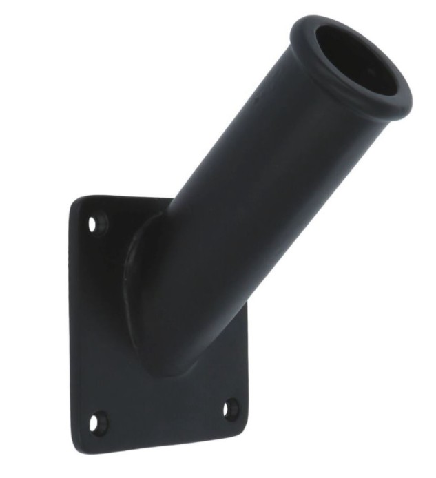 Vlaggenstokhouder met achterplaat aluminium zwart