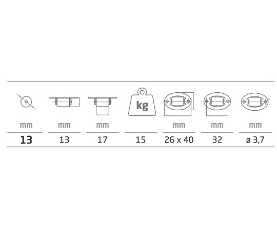 Zwart nylon wiel ⌀13 mm - Afbeelding 2