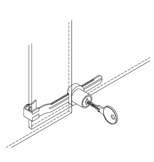AMIG slot voor vitrinekast staal vernikkeld - Afbeelding 2