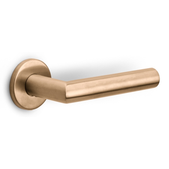 Deurklink BASICS LBII-22 op ronde rozet PVD licht brons