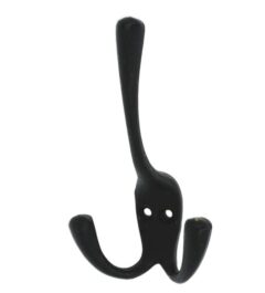 Kapstokhaak dubbel ijzer zwart waxlaag