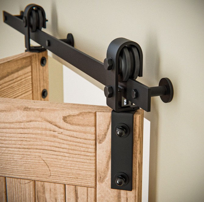 Schuifdeursysteem voor vouwdeuren Mod. SD006 staal zwart - Afbeelding 5