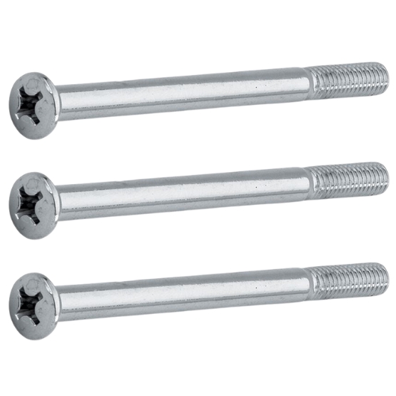 Set van 3 bouten M6x80 mm glans chroom