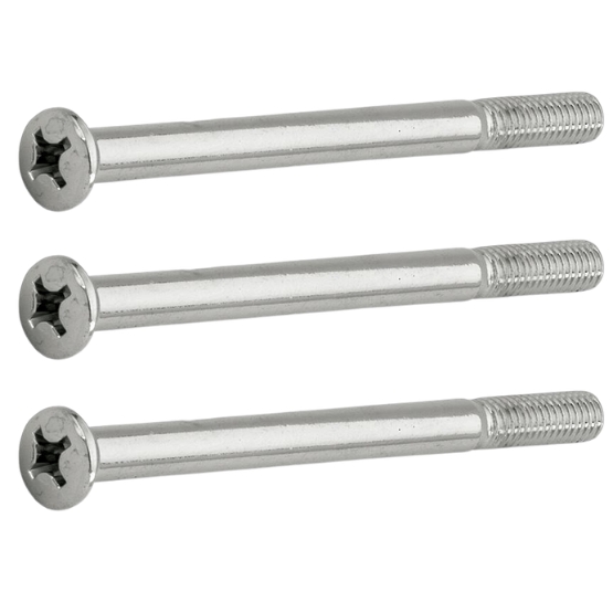 Set van 3 bouten M6x80 mm glans nikkel