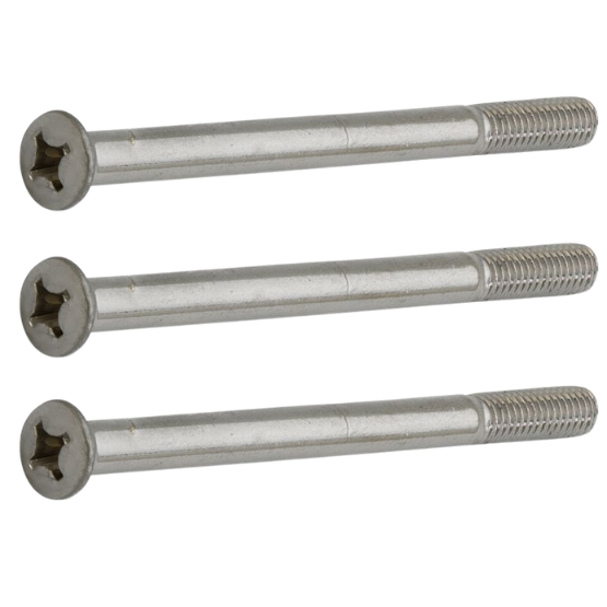 Set van 3 bouten M6x80 mm mat nikkel ongelakt