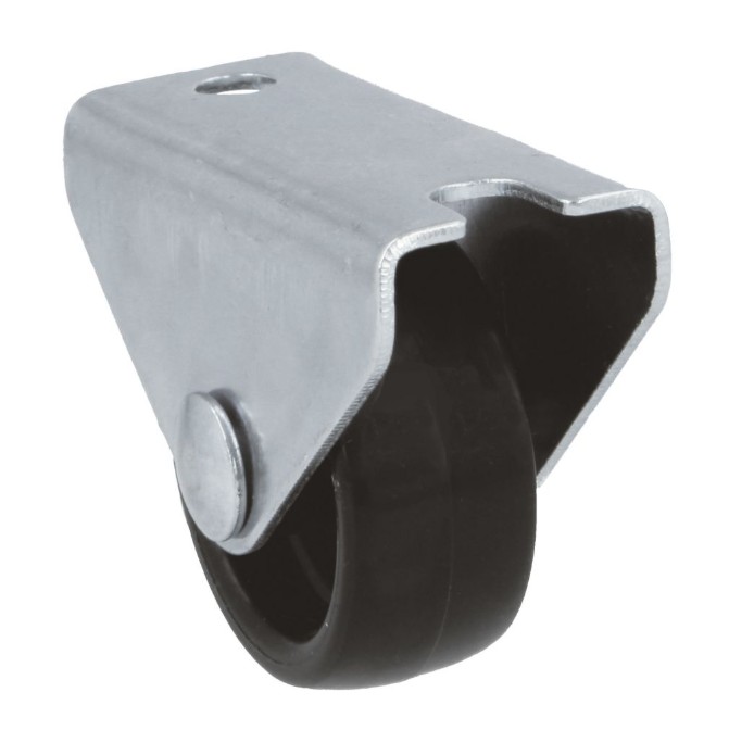 Zwart nylon wiel 15 mm